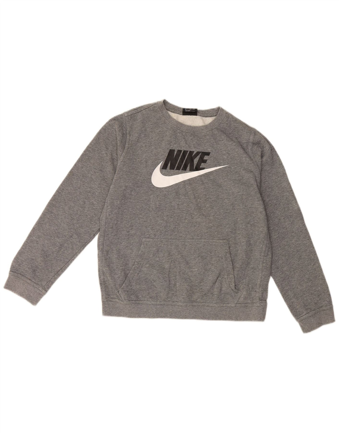 Джемпер с рисунком Nike для мальчиков 13–14 лет, XL, серый хлопок