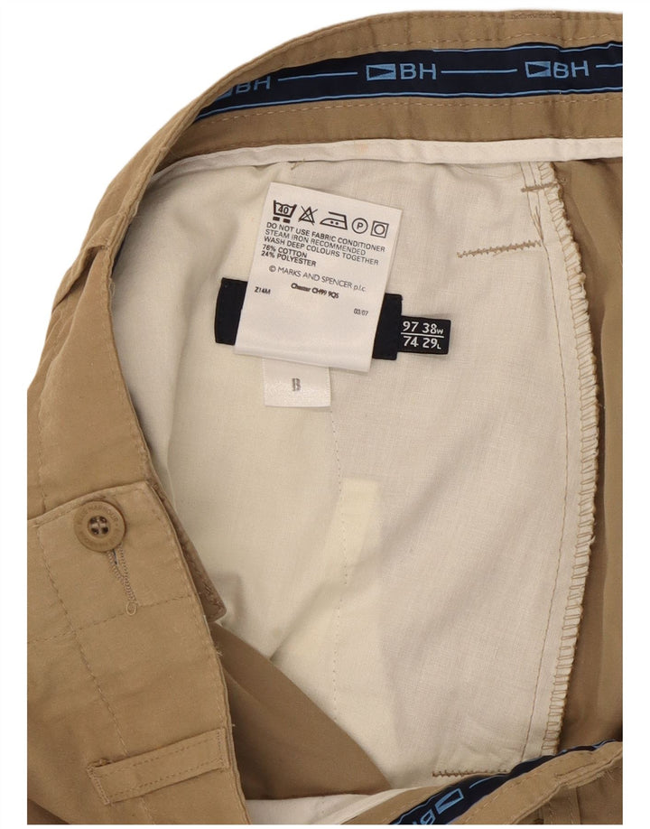 Мужские брюки-чиносы Marks & Spencer Blue Harbour Bootcut W38 L29 бежевые