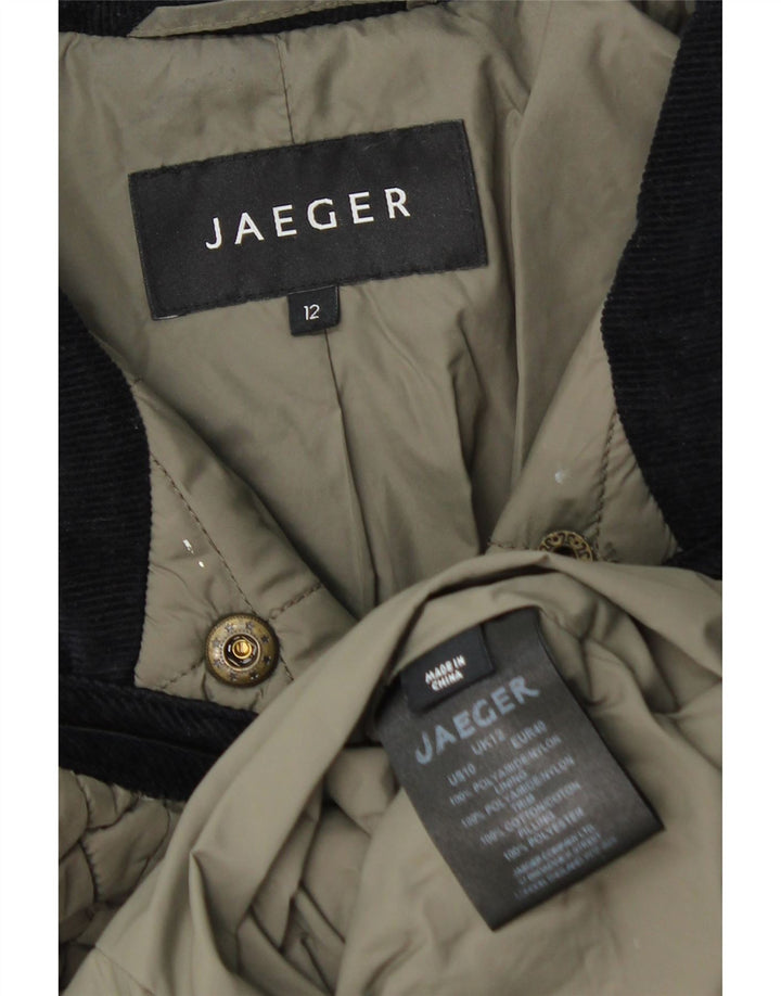 Женская стеганая куртка Jaeger UK 12, средний хаки, полиамид