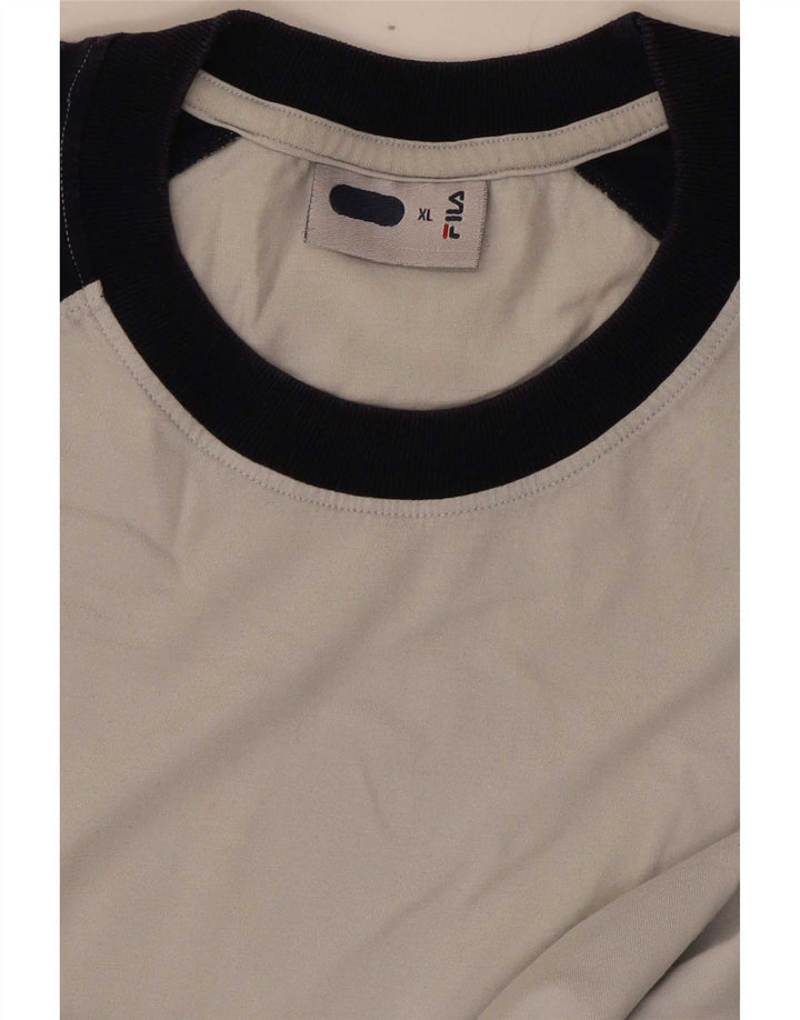 Мужская футболка Fila Top XL Серая, хлопок с цветными блоками