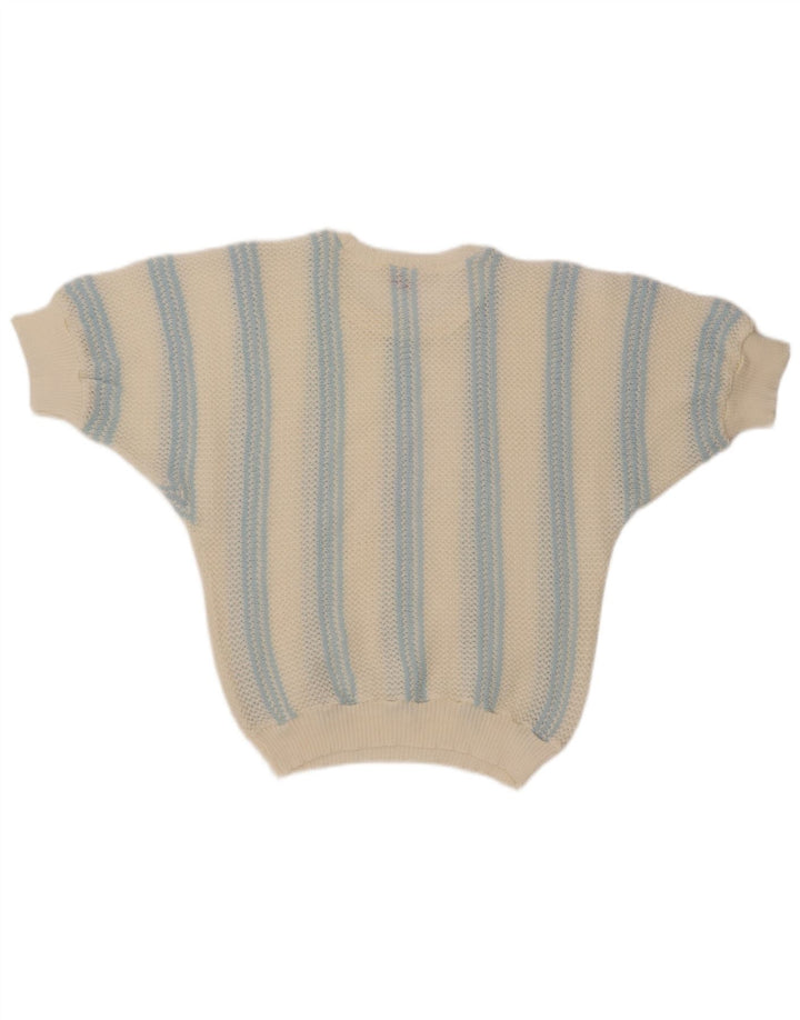 ВИНТАЖНЫЙ женский свитер с вырезом «лодочка», Великобритания, 12, средний, в белую полоску