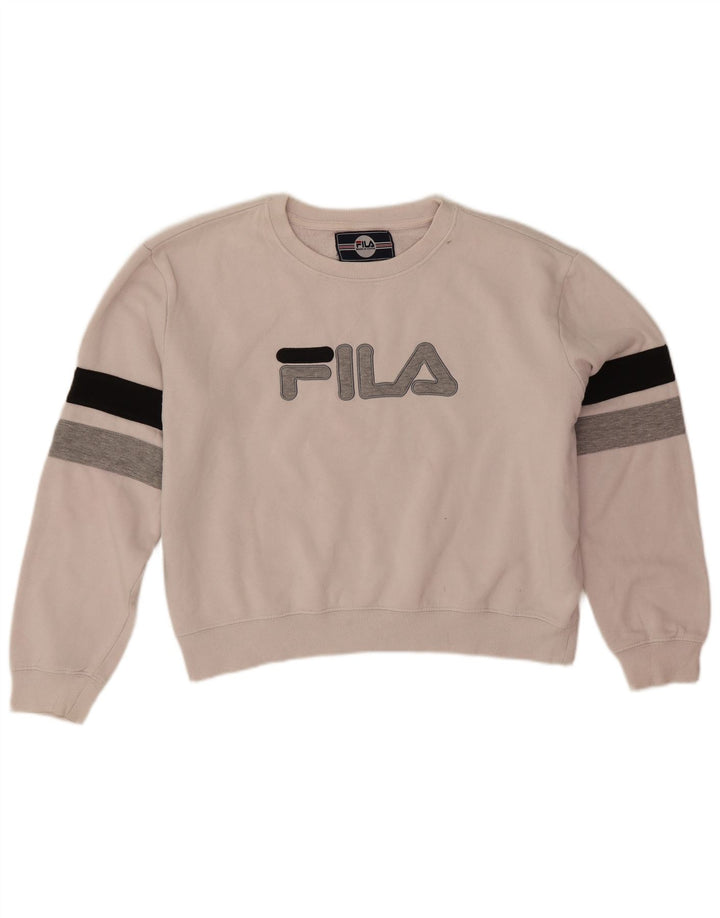 Женский укороченный джемпер оверсайз Fila UK 16, большой Off White