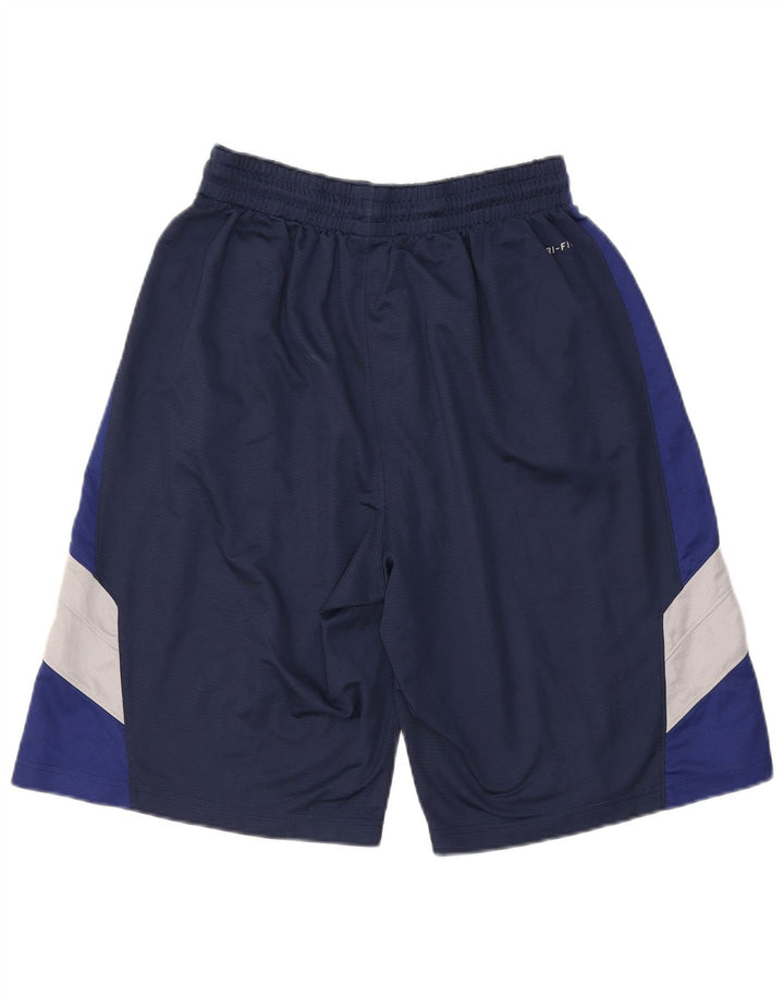 Мужские спортивные шорты Nike Dri Fit, большие темно-синие, полиэстер с цветными блоками