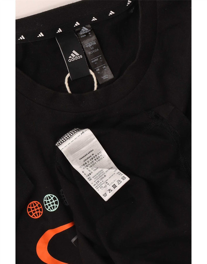 Мужская футболка с рисунком Adidas Top Medium Black Cotton