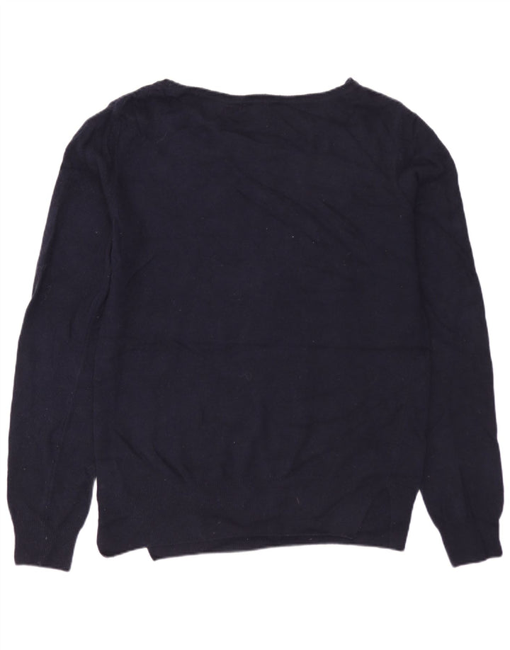 Женский джемпер с вырезом «лодочка» BARBOUR, размер UK 10, маленький, темно-синий, шерсть