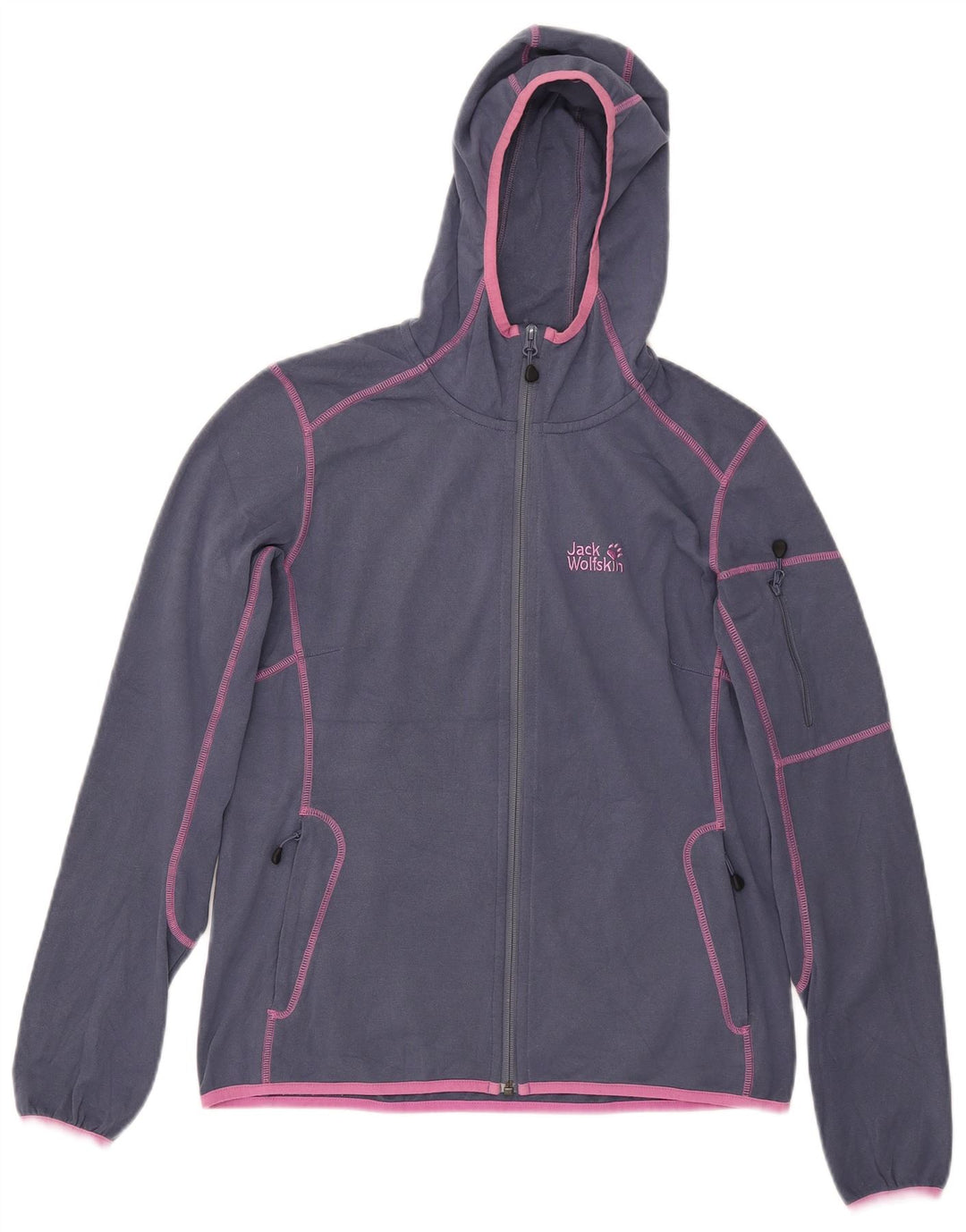 Jack Wolfskin Женский спортивный костюм с капюшоном, верхняя куртка, Великобритания, 12/14, средний синий