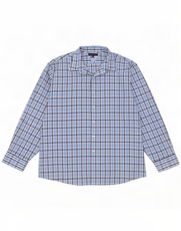 Мужская рубашка Tommy Hilfiger, размер 18, 2XL, синяя хлопковая клетка в клетку
