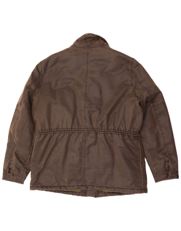 Marks & Spencer Mens Waxed Cotton Jacket UK 42 XL Brown