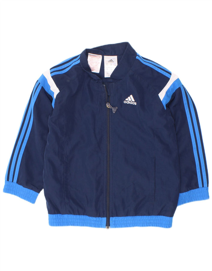 Спортивный костюм Adidas для мальчиков, верхняя куртка 3–4 лет, темно-синий, полиэстер с цветными блоками