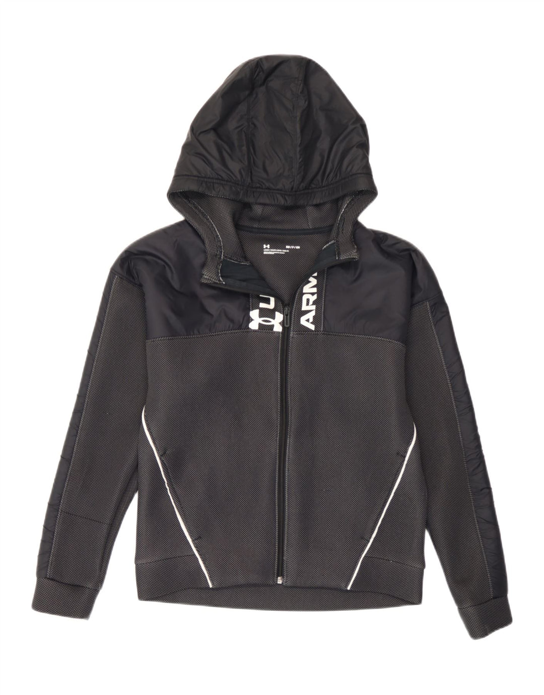 Мужской свитер с капюшоном на молнии с рисунком Under Armour, маленький черный пятнистый полиэстер