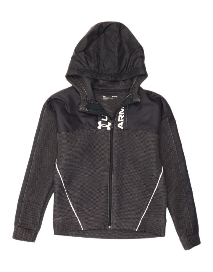 Мужской свитер с капюшоном на молнии с рисунком Under Armour, маленький черный пятнистый полиэстер