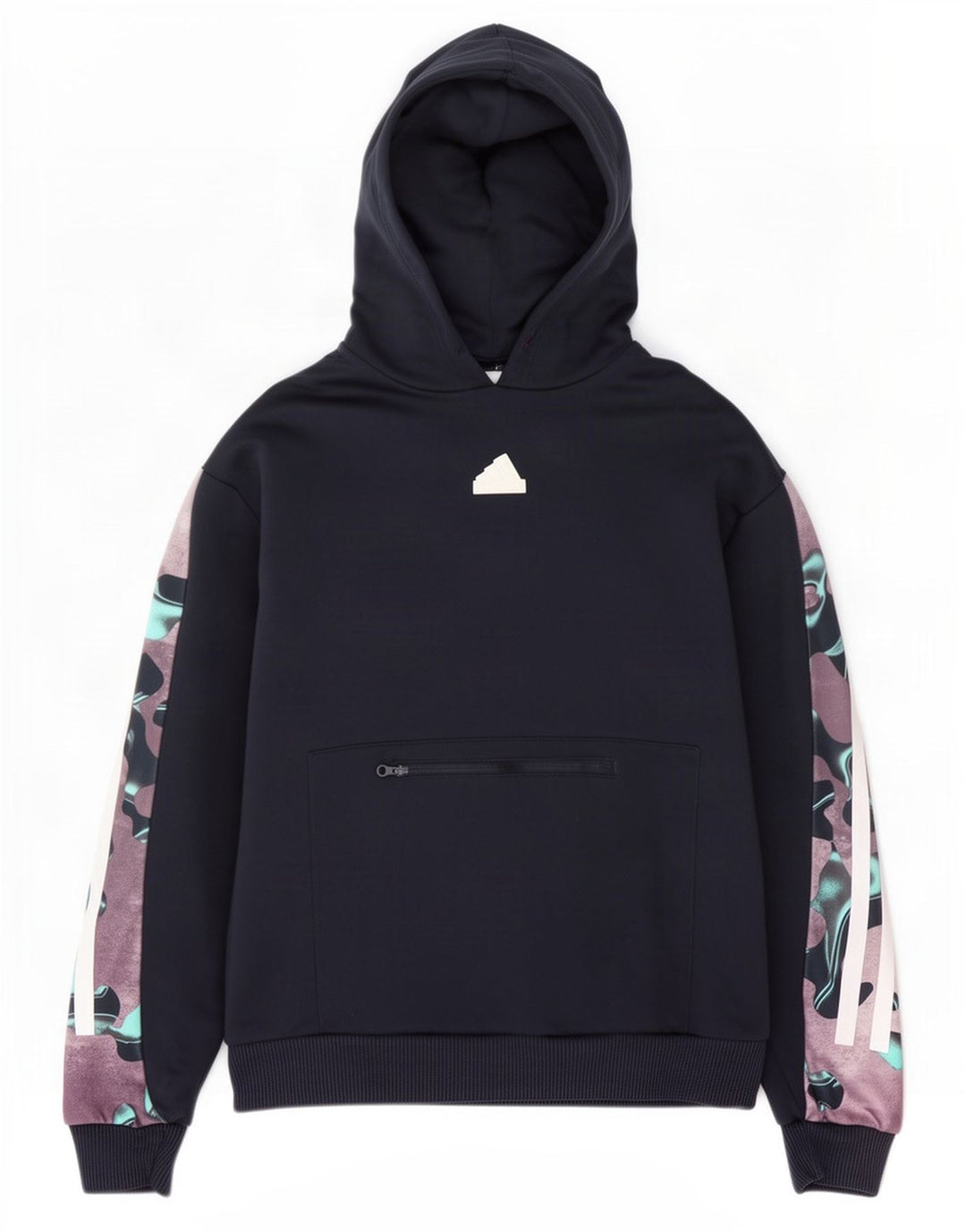 Мужской джемпер с капюшоном Adidas, маленький, темно-синий, камуфляжный, полиэстер