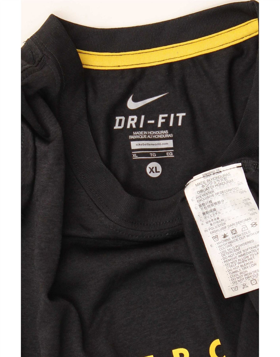 Мужская футболка с рисунком Nike Dri Fit Top XL, черный полиэстер
