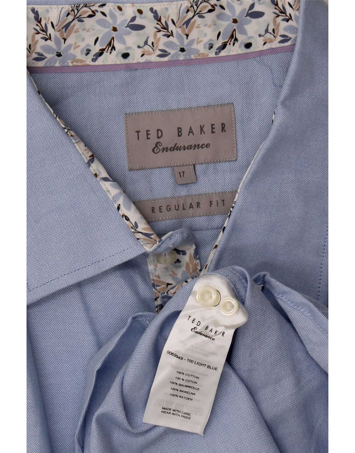 Мужская рубашка стандартного кроя Ted Baker, размер 17 XL, синяя, хлопковая