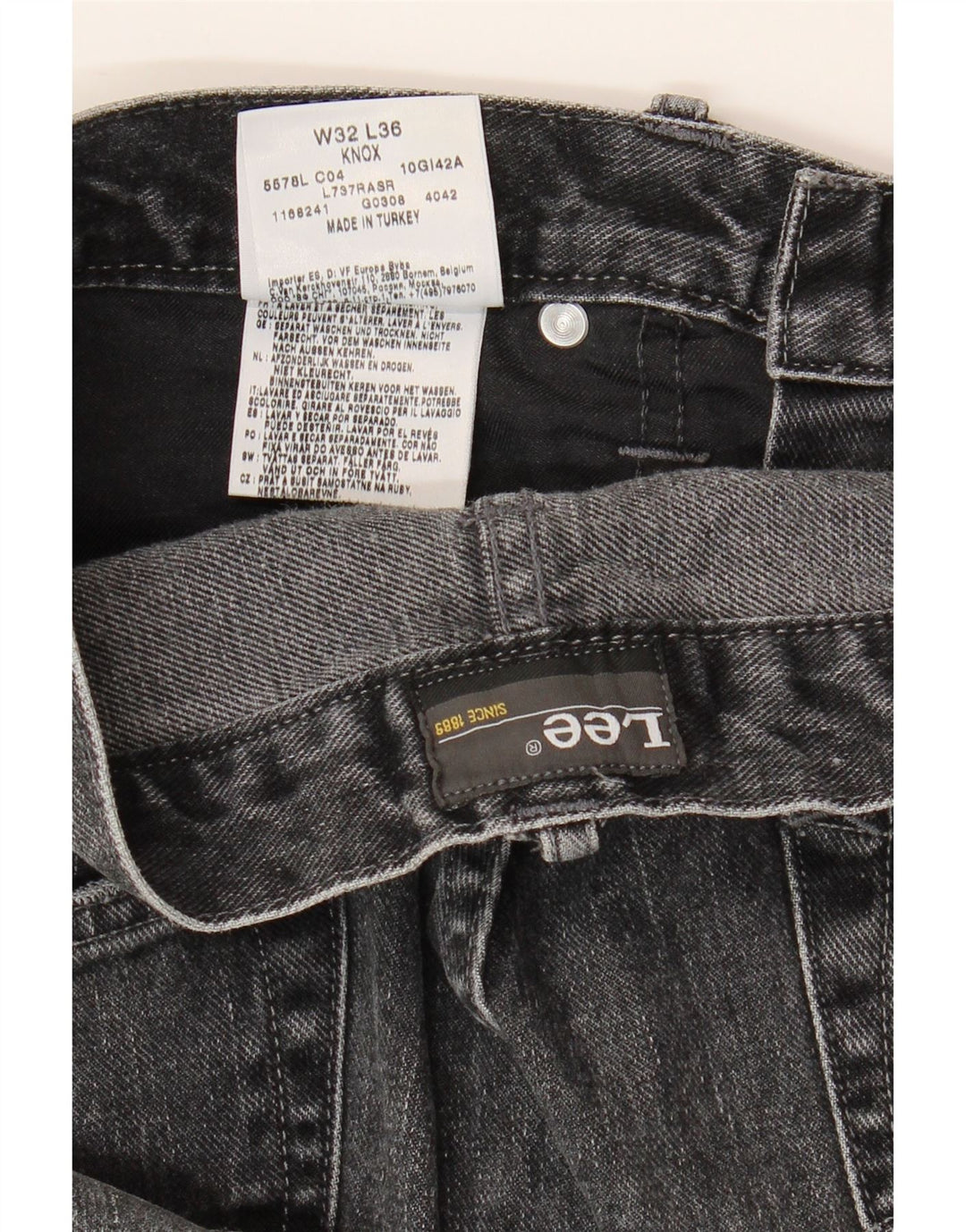 Мужские прямые джинсы LEE Knox W32 L29, серый хлопок