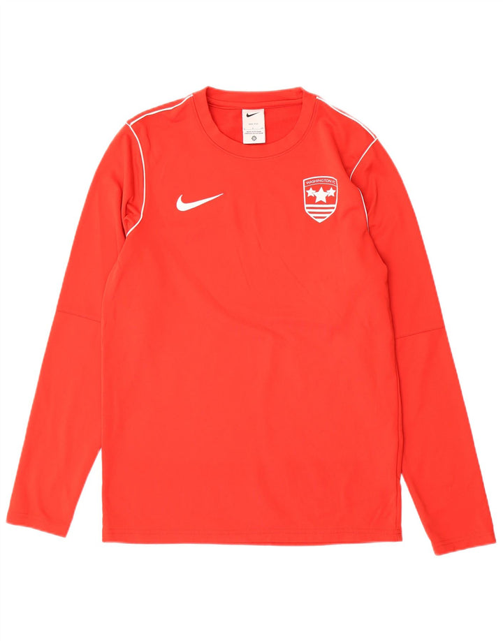 Мужской топ Nike Dri Fit с длинным рукавом, маленький красный, полиэстер