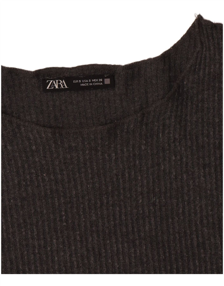 Женский топ Zara с длинным рукавом UK 10, маленький серый