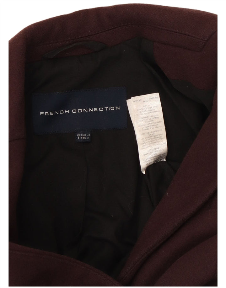 FRENCH CONNECTION Женское открытое пальто UK 6 XS Темно-бордовое шерсть
