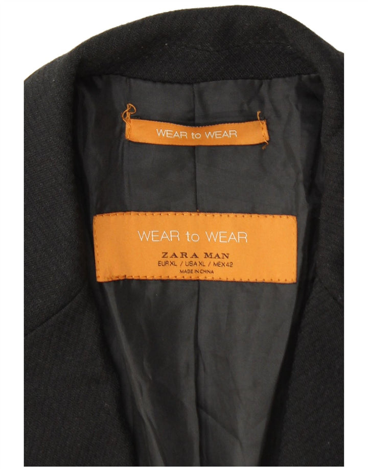 Мужской пиджак Zara на 2 пуговицах UK 42 XL, черный