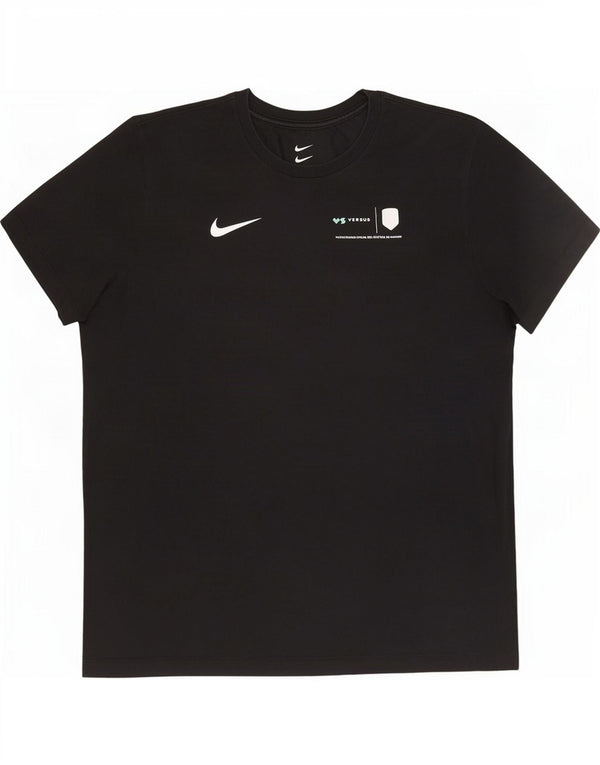 Мужская футболка с графическим рисунком Nike Dri Fit XL, черный хлопок