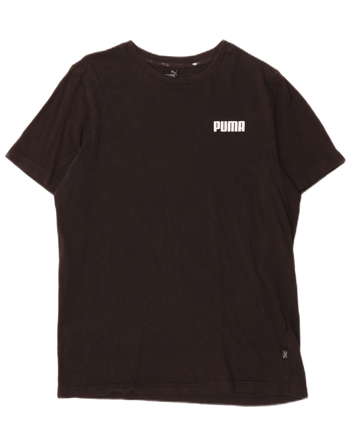 PUMA Mens T-Shirt Top Medium Black Cotton