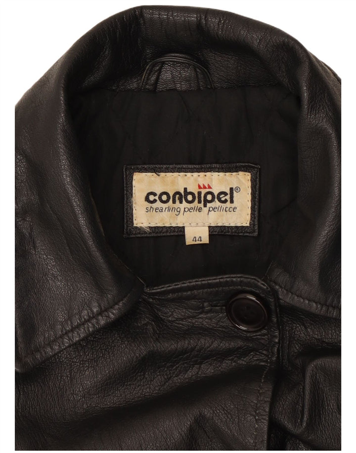 Женская кожаная куртка оверсайз Conbipel IT 44 Medium Black Leather