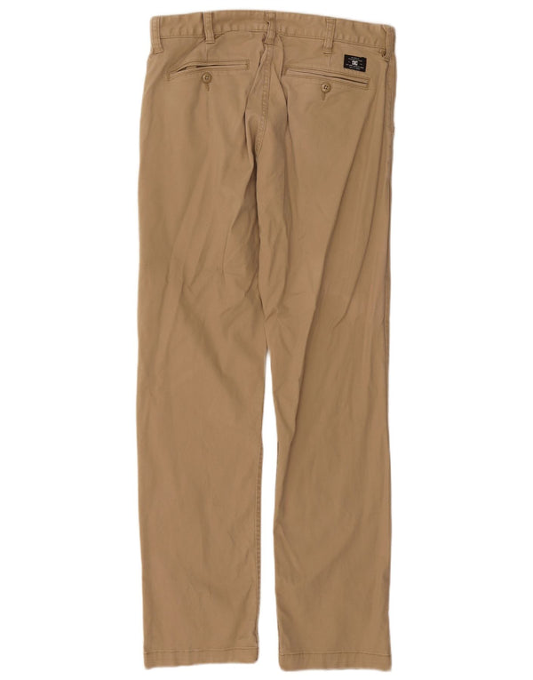 DC Mens Straight Chino Trousers W30 L30 Beige Cotton