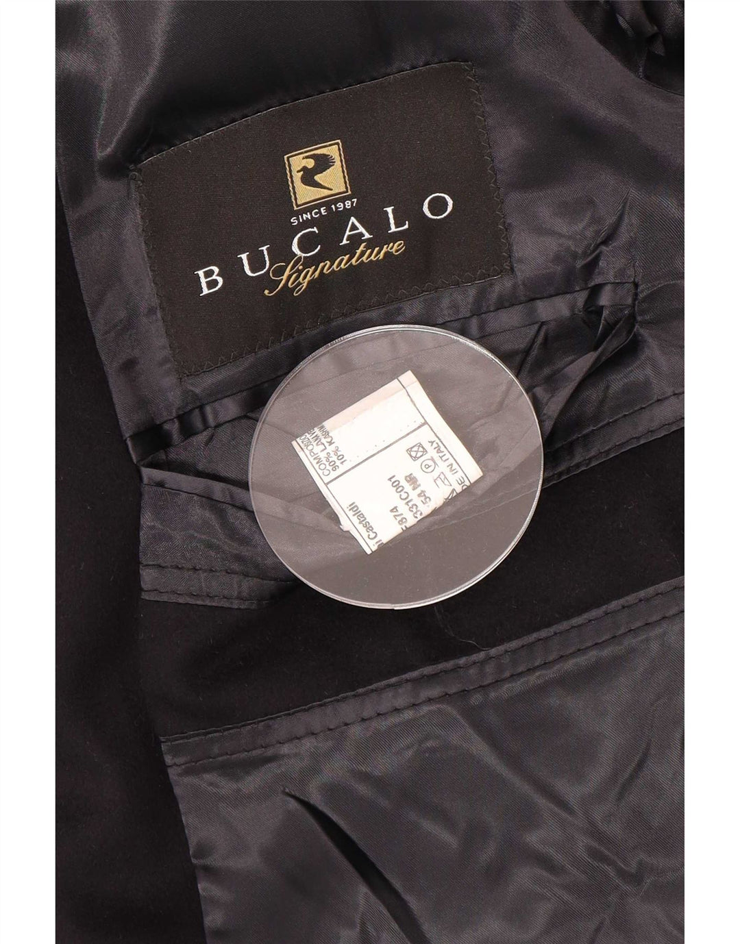 Bucalo Мужское пальто IT 54 2XL Черное Шерстяное