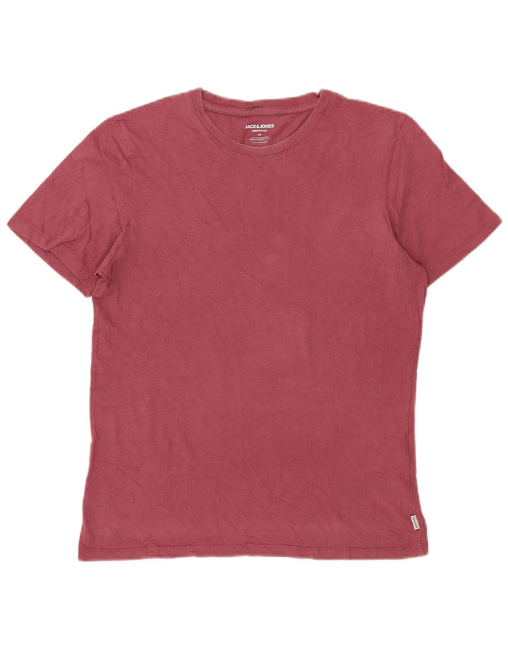Мужская футболка Jack & Jones из хлопка среднего размера розового цвета