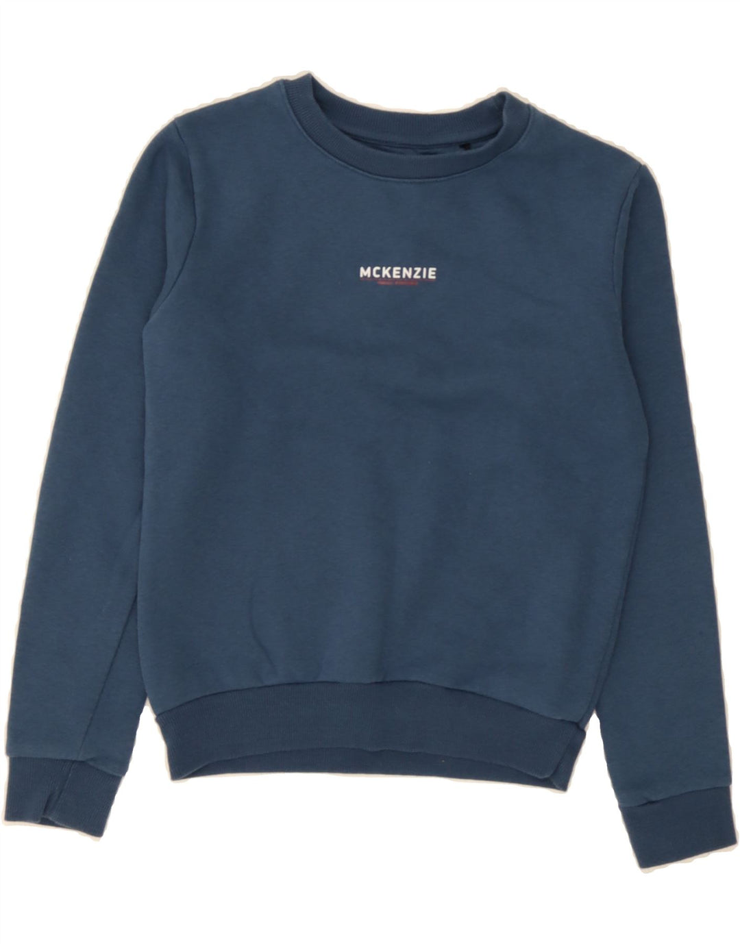MCKENZIE Boys Graphic Sweatshirt Jumper 8-9 Years Navy Blue Cotton Vintage Mckenzie and Second-Hand Mckenzie from Messina Hembry 