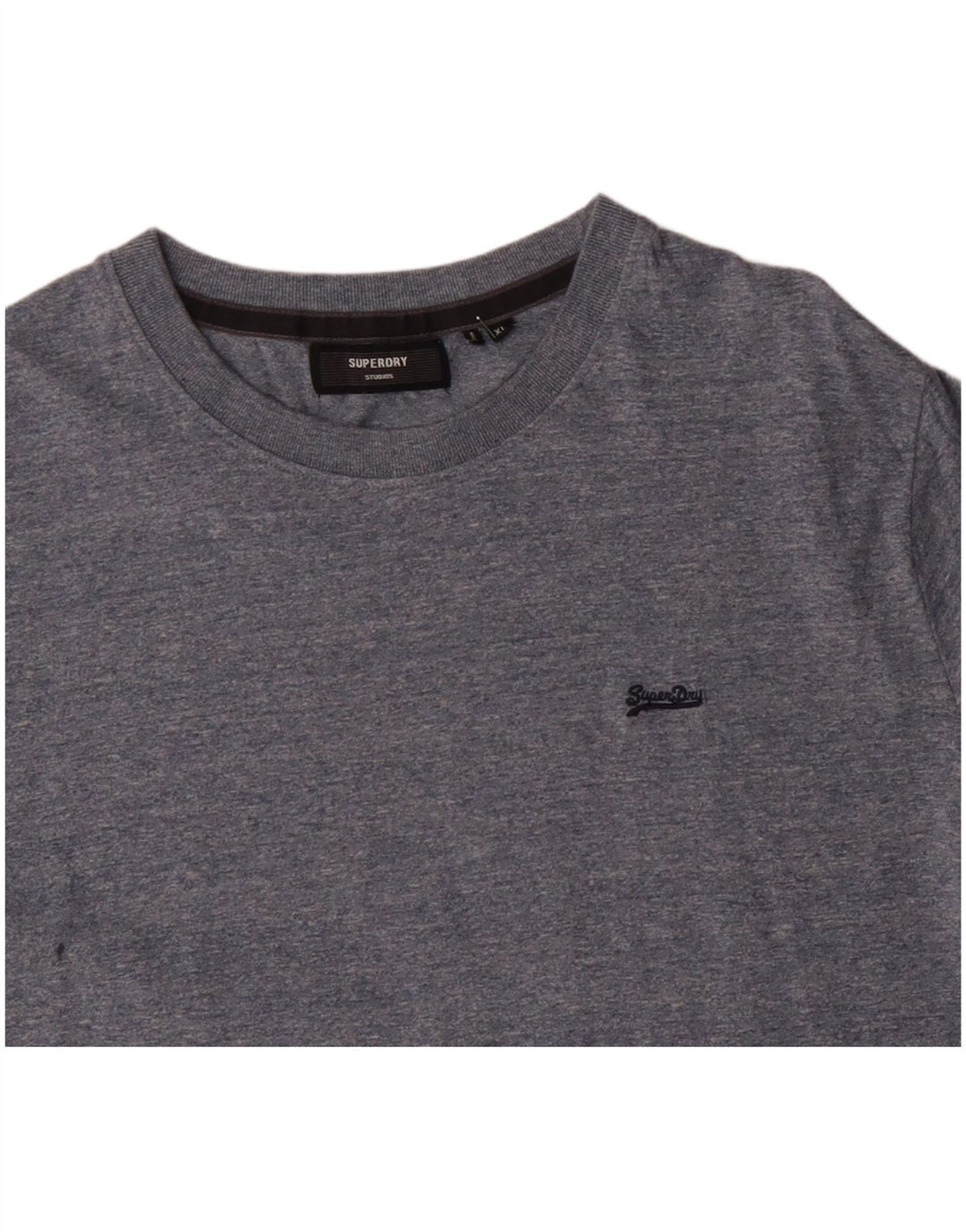 SUPERDRY Мужская футболка Top XL из синего хлопка с крапинками