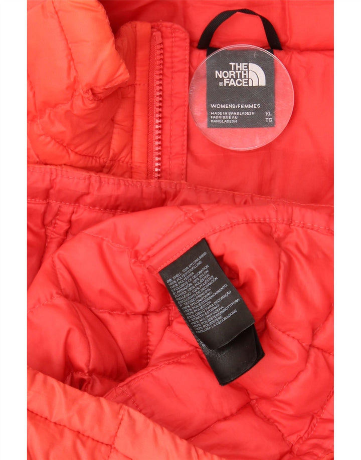 Женская стеганая куртка THE NORTH FACE UK 18 XL оранжевого цвета из полиэстера