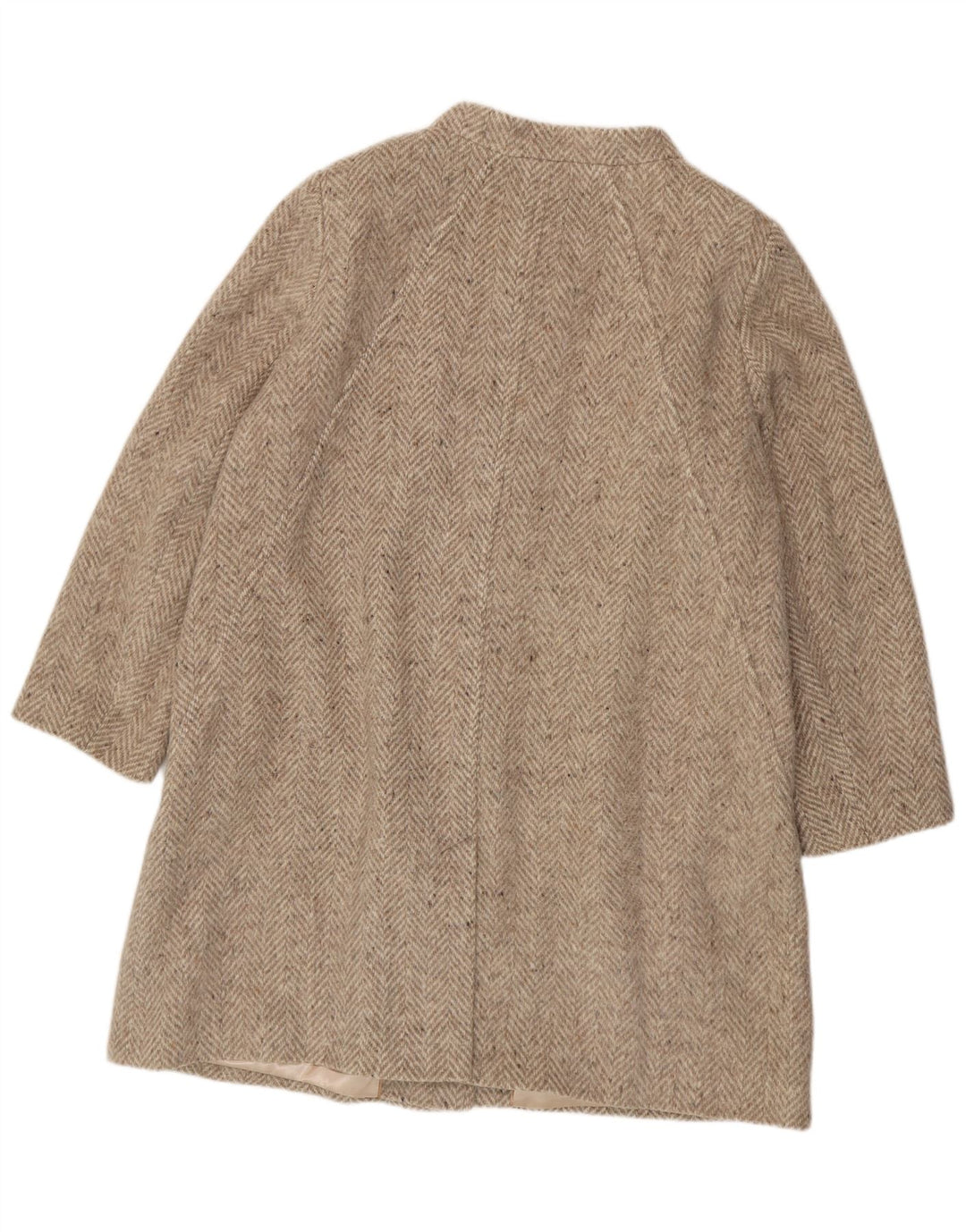 JACQUES VERT Женское пальто UK 20 XL Серое шерстяное с узором «елочка»