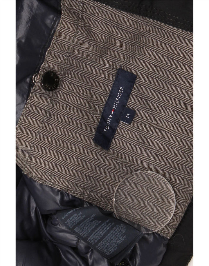 Мужское стеганое пальто с капюшоном Tommy Hilfiger UK 38, средний черный полиэстер