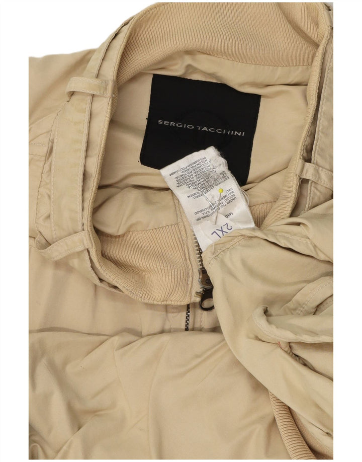 Мужская куртка-бомбер Sergio Tacchini UK 44 2XL, бежевый хлопок