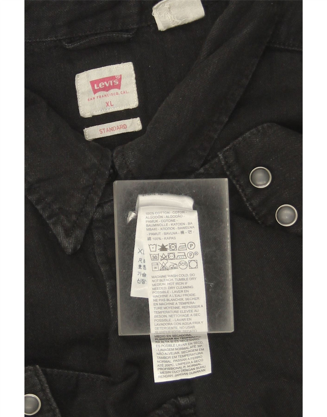 Мужская джинсовая рубашка Levi's Standard XL, черный хлопок
