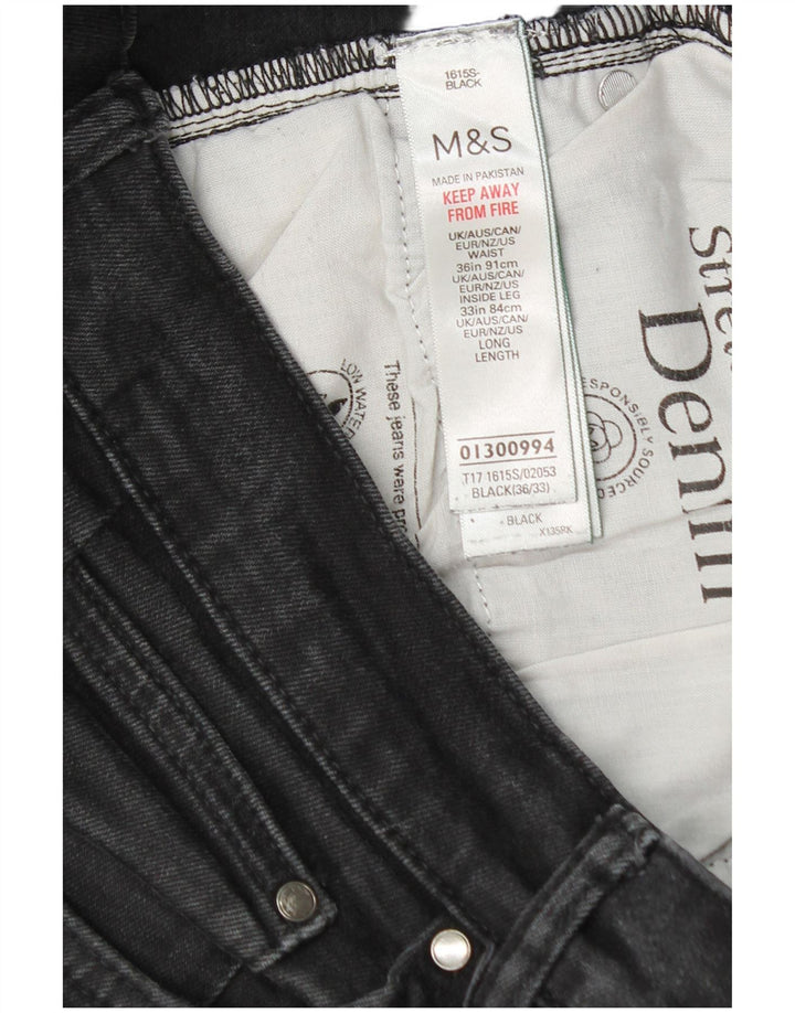 Мужские узкие джинсы Marks & Spencer W36 L33, черный хлопок
