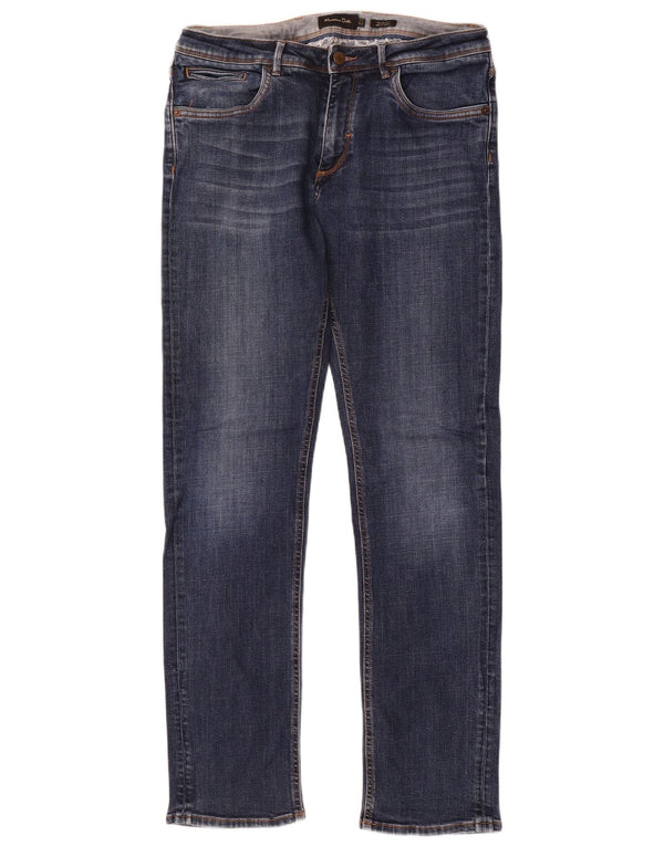Мужские повседневные узкие джинсы Massimo Dutti EU 42, большие W32 L33, синий хлопок