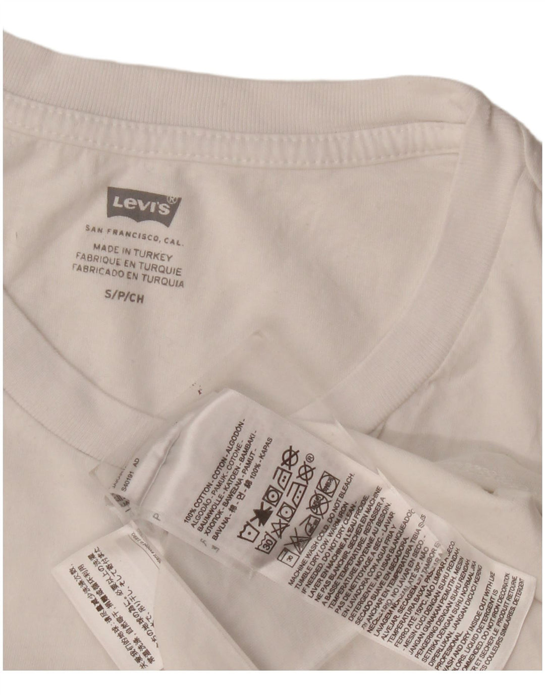 Мужская футболка с рисунком Levi's, маленький белый хлопок