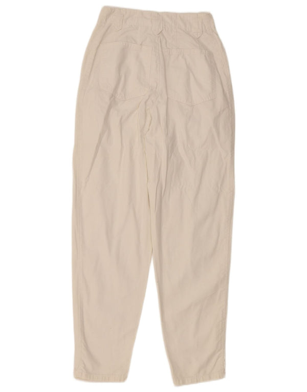 BENETTON Womens Tapered Casual Trousers IT 38 XS W22 L27 White Cotton
