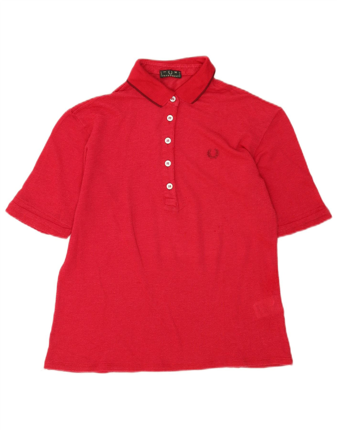 Женская рубашка-поло Fred Perry UK 14, средний красный, вискоза