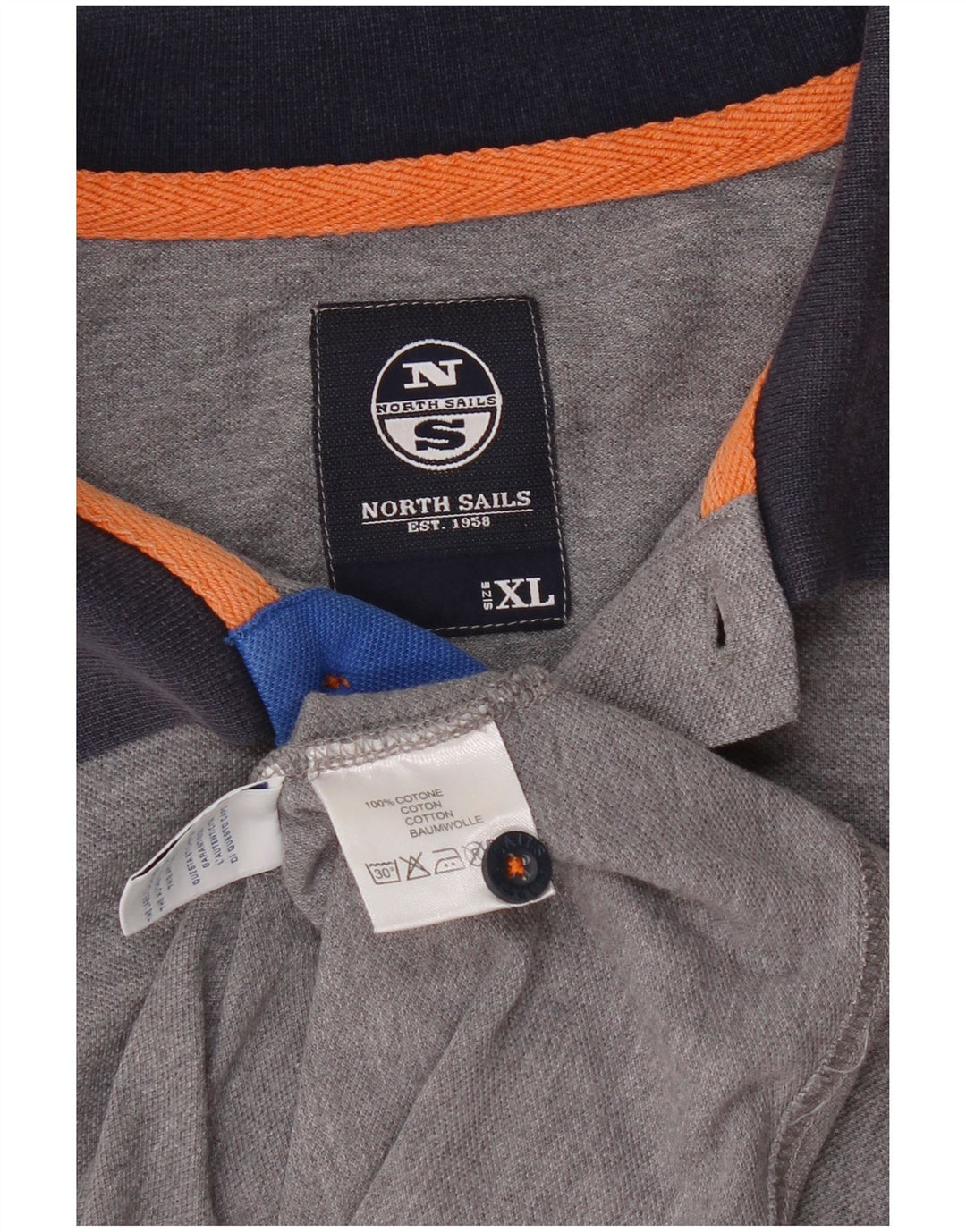 Мужская рубашка поло North Sails с графическим рисунком XL, серая, хлопок