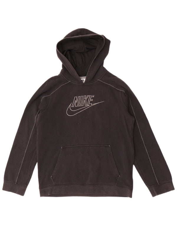 Джемпер с капюшоном Nike для мальчиков с рисунком 13–14 лет, размер XL, черный хлопок