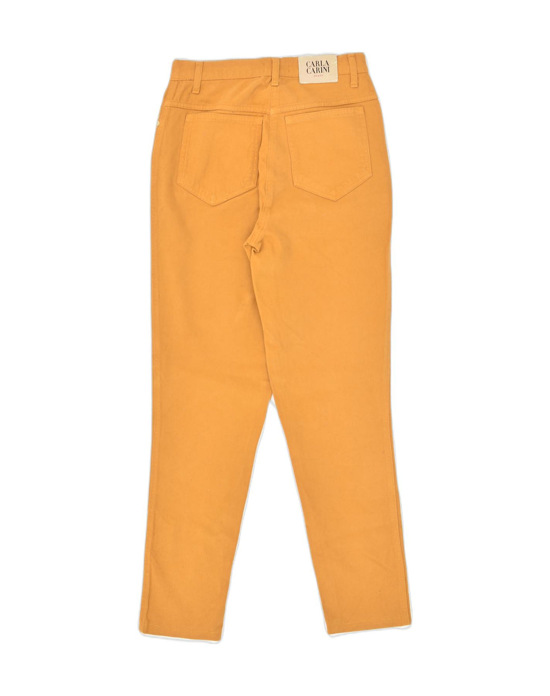 CARLA CARINI Womens Slim Casual Trousers UK 8 Small W26 L29 Khaki Cotton | Vintage Carla Carini | Thrift | Second-Hand Carla Carini | Used Clothing | Messina Hembry 