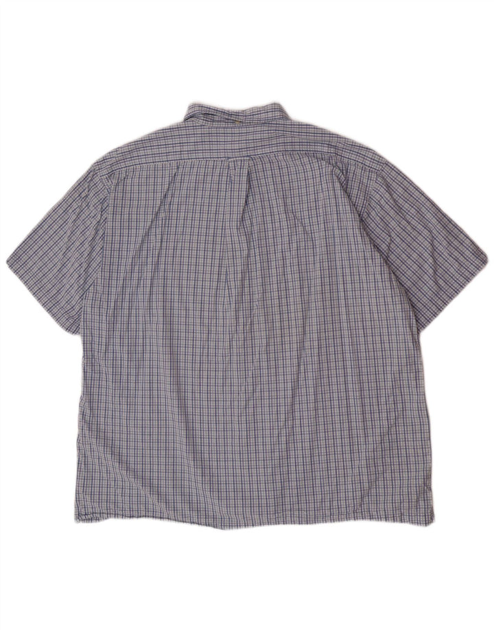 Izod Мужская рубашка с коротким рукавом XL, синяя клетка, хлопок