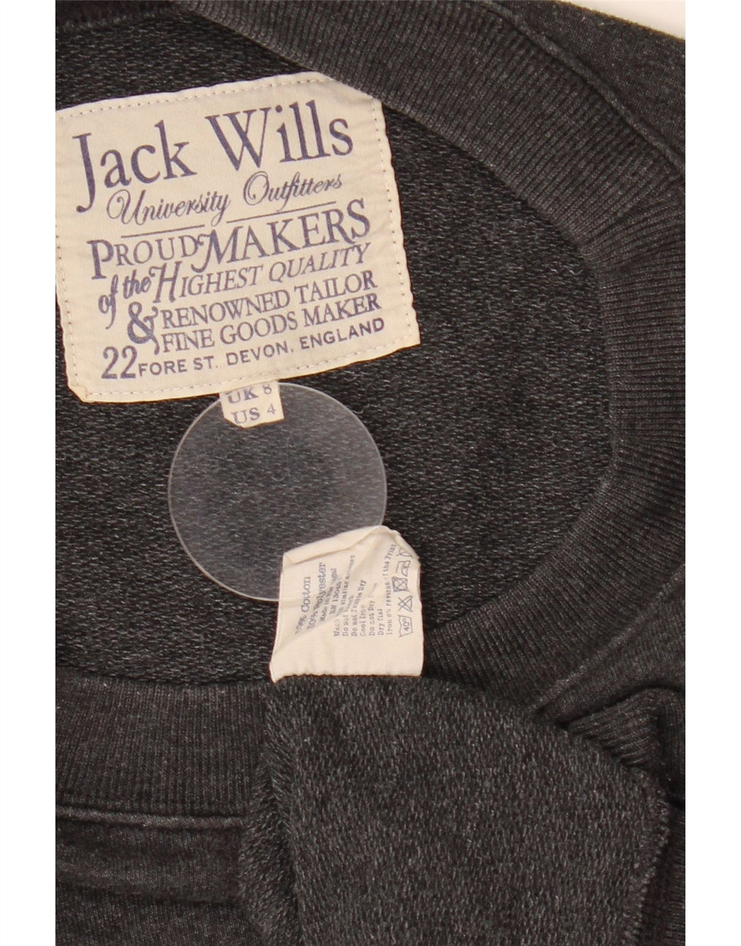Женский джемпер большого размера с рисунком JACK WILLS UK 8, маленький серый