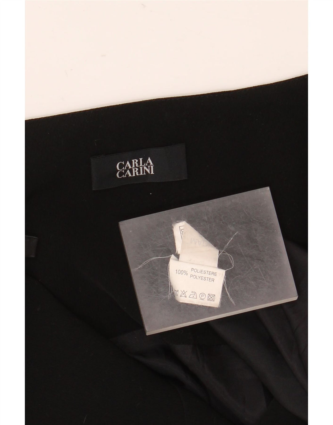 Carla Carini Женская юбка-трапеция UK 8, маленькая W28, черный полиэстер