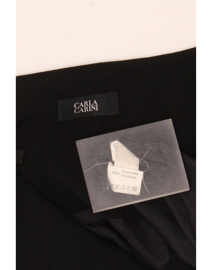 Carla Carini Женская юбка-трапеция UK 8, маленькая W28, черный полиэстер