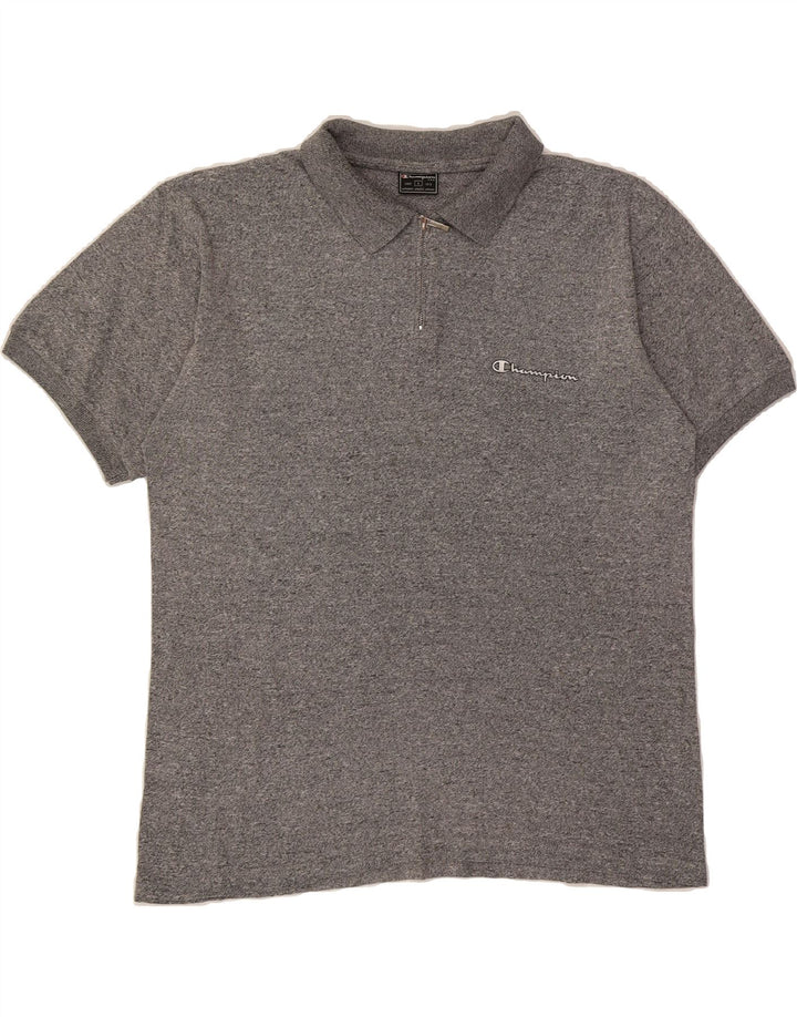CHAMPION Mens Polo Shirt Large Grey Flecked Classic Vintage Champion and Second-Hand Champion from Messina Hembry 