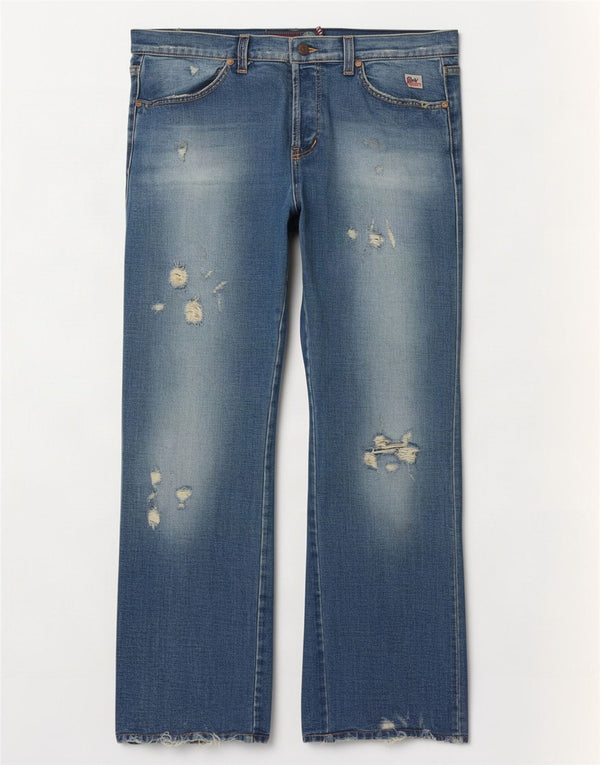 Женские потертые джинсы Roy Rogers Bootcut W34 L32, синий хлопок